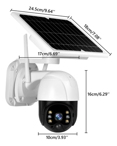 Camara Wifi Solar Cctv Panel Con Baterías Full Hd 3mp Icsee Color Blanco Con Negro