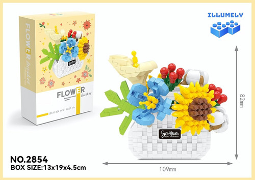 Mini Juego De Flores De Bloques De Construcción, Ladrillos D