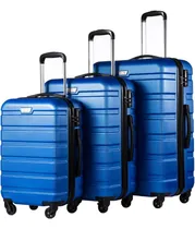 Comprar Set De Maletas Rigidas Livianas Coolife Con Cerradura Tsa 3