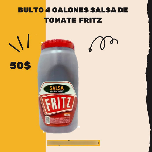 Bulto 4 Galones Salsa De Tomate Fritz