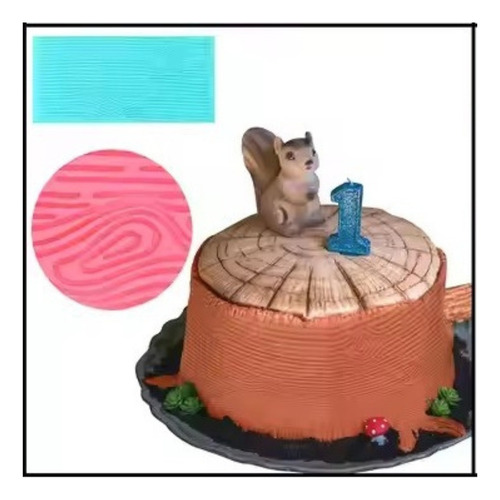 Molde Silicone Textura Casca De Arvore Fondant Chocolate