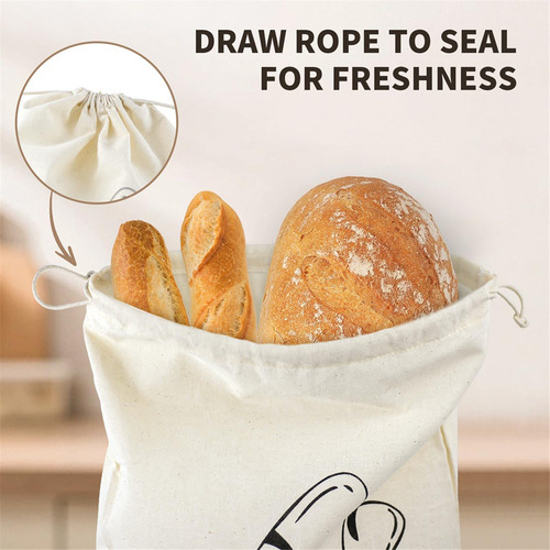 3 Bolsas De Pan De Lino Sin Blanquear, 40 X 30 Cm, Ropa De C