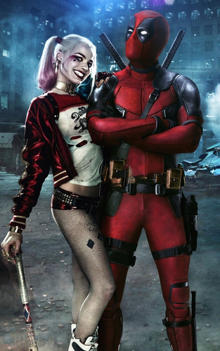 Posters Harley Quinn Deadpool Banner Cine 120x80 Cm