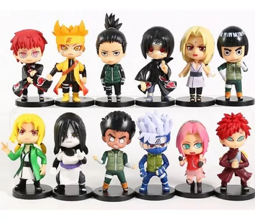 NO BRASIL** 12 bonecos naruto chibi com base 7cm Naruto shippuden