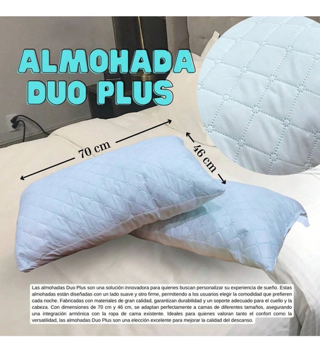 Almohada Duo Confortable Traspirable Vero Hogar Standar Blanco