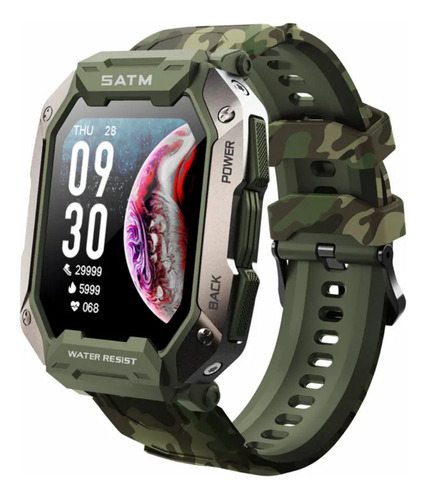 Relógio Smartwatch Militar A Prova De Água Indestrutível Caixa Variavel Desenho Da Pulseira Camuflado Verde