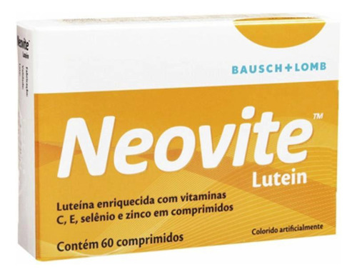 Sup Neovite Lutein Vitamina C, E +selênio E Zinco C/ 60 Comp Sem Sabor