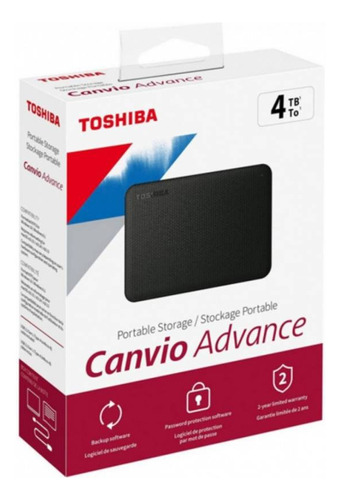 Disco Duro Externo Toshiba 4tb Canvio Advance Black -v10