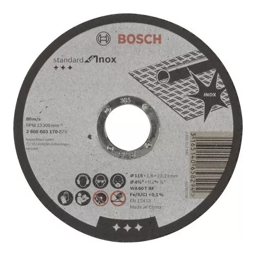 Disco Corte Bosch 115x1,6 Amoladora 4 1/2 Caja 25 Unid Inox