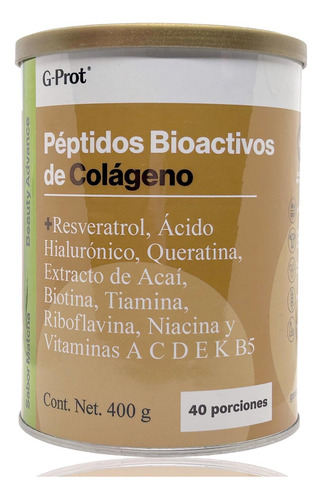 Péptidos De Colágeno Queratina 400 G Matcha G-prot