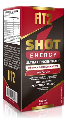 Shot Energy Fit2 Recuperação Fortalecimento Pós Treino 1un Sabor Sem Sabor