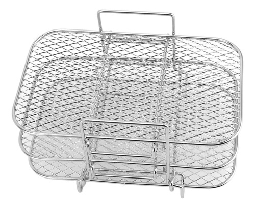 3 Rejillas De Freidora Apilables De Acero Inoxidable
