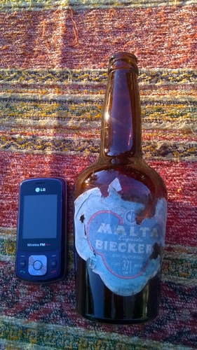 Antigua Botella De Malta Liquida Bieckert Sin Alcohol 371cm3
