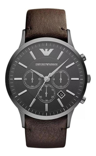 Relogio Emporio Armani Masculino Em Couro Preto Ar2462