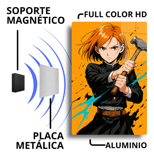 Póster Nobara Jujutsu Kaisen En Metal + Soporte 20x30