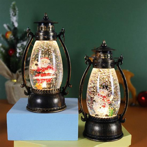 Farol Navideño Iluminado Con Forma De Globo De Nieve Brillan