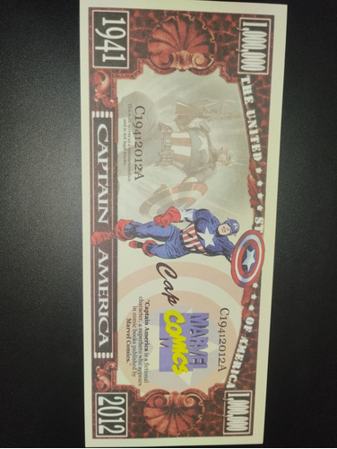Billete Capitán América 2012