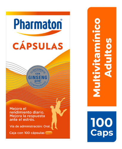 Pharmaton Multivitamínico Adulto 100 Cápsulas De 40 Mg Sabor Sin Sabor