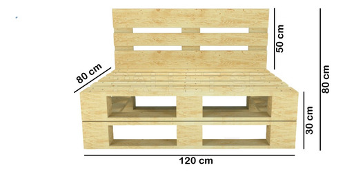 Sofá De Pallet Com Encosto 120 X 80 X 80 Cm