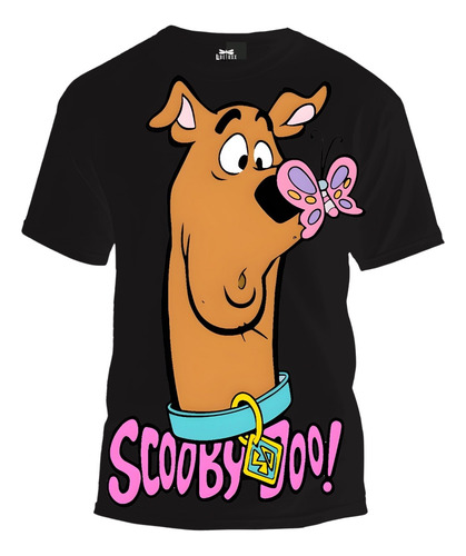 Playera Negra Scooby Doo Warner Bross Manga Corta Casual