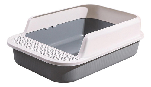 Caja De Arena Para Gatos Para Gatos De Blanco Y Gris