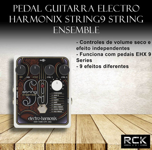 Pedal de guitarra eléctrica Harmonix String 9 String Ensemble, color blanco