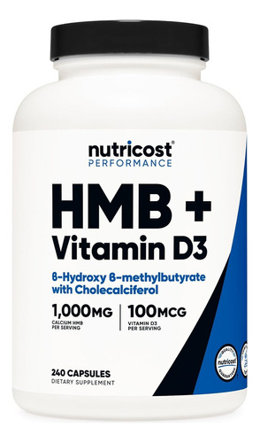 Hmb (1000mg) Y Suplemento De Vitamina D3 (4000 Ui)-nutricost