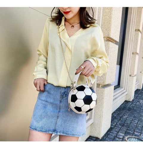 Elegante Bandolera Con Forma De Balón De Fútbol, Monedero,