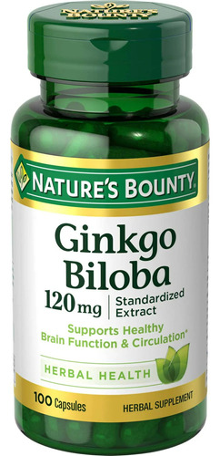 Ginkgo Biloba 120 Mg Nature's Bounty, 100 Cápsulas