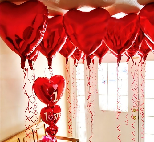 80 Globos Americanos Metalicos Corazon Corazones 18 Pulgadas