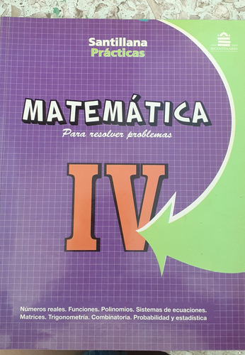 Libro De Matemática 4. Santillana Prácticas.usado.como N 