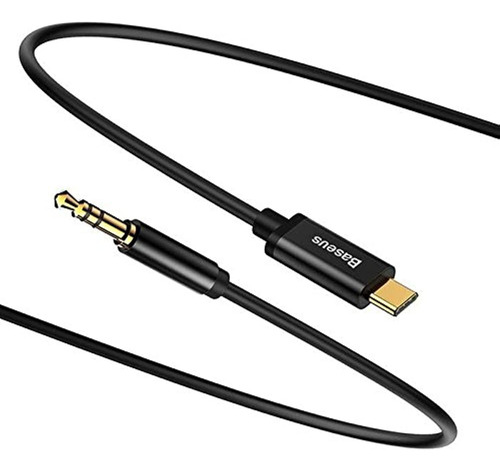 Cable De Audio Tipo C Macho A 3.5mm Macho M01 En Color Negro