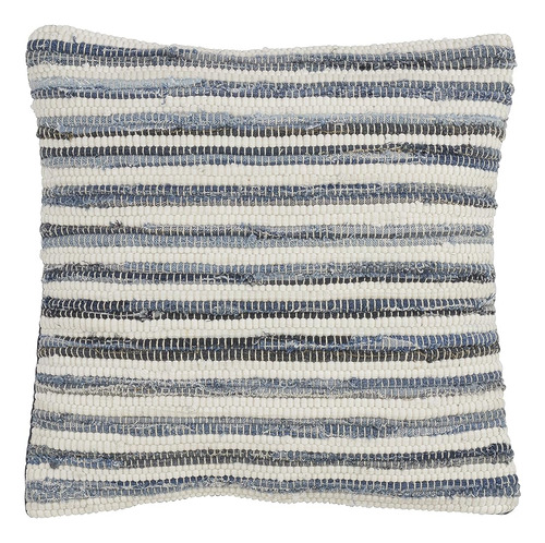 Almohada De Tirar Chindi Denim A Rayas