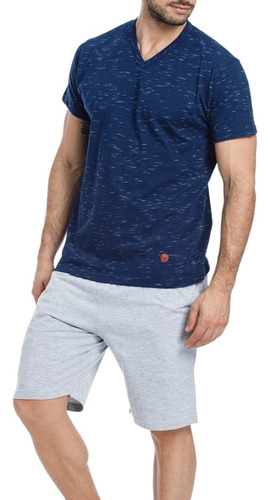 Pijama Manga Corta Short Verano Algodón Hombre Eyelit 1908