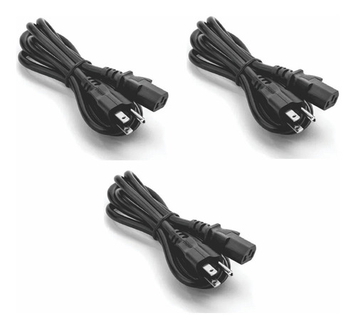 3 Piezas Cable De Corriente Para Pc Cpu Monitor Tv Pantallas