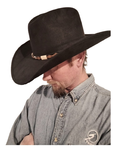 Sombrero Vaquero Gamuza Color Negro Cowboy Hat