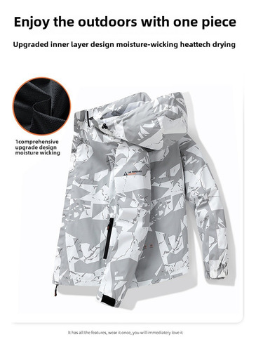Chaqueta Con Capucha Impermeable A Prueba De Viento De Camuf