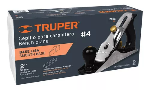 Truper 6L, Cepillo para carpintero, liso, acero al alto carbono, # 6 :  : Herramientas y Mejoras del Hogar