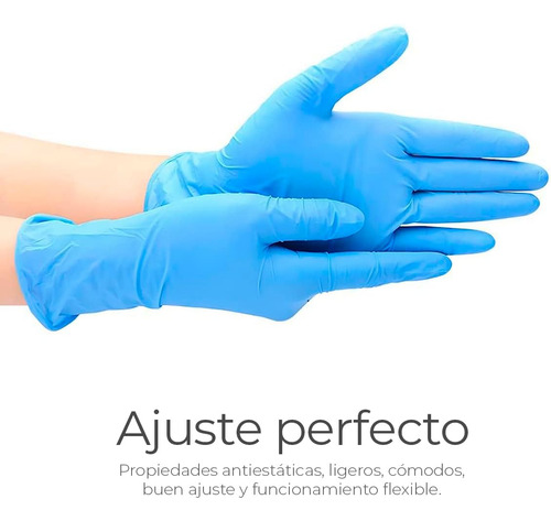 Guante De Nitrilo Sin Polvo Vinil Libre De Latex Azul 1000pz