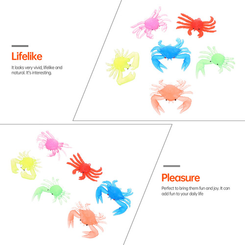 12 Minianimales Marinos De Simulación De Cangrejos Con Forma