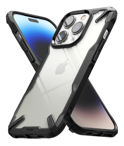 Funda Para iPhone 14 Plus Pro Max Ringke Fusion X Premium Color Transparente Con Negro