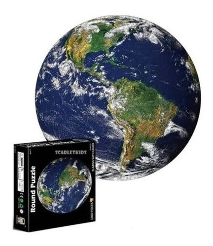 Imagen 1 de 2 de Rompecabeza Puzzle Circular Redondo 1000 Pzs Planeta Tierra