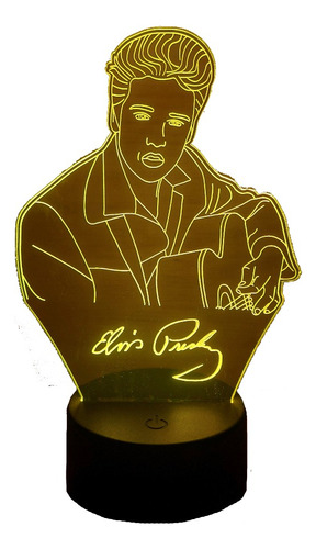 Elvis Presley Lampara Led 3d Decoracion Rey Del Rock