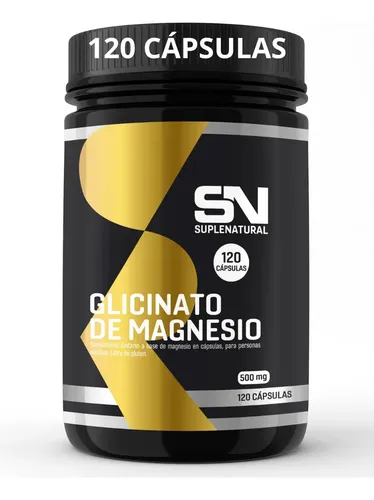 Glicinato de Magnesio SupleNatural 500 mg: Suplemento para Sueño y Recuperación con 120 Cápsulas