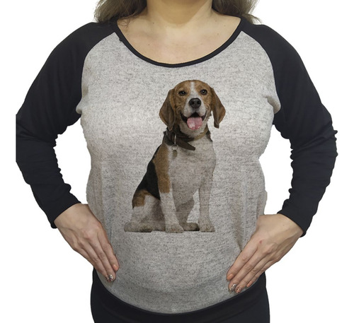 Buzo Lanilla Mujer  Perro Beagle Adulto Feliz