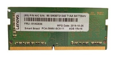 Imagem 2 de 2 de Memória Notebook Smart 4gb Ddr4 1r8x8 Pc3-10600e