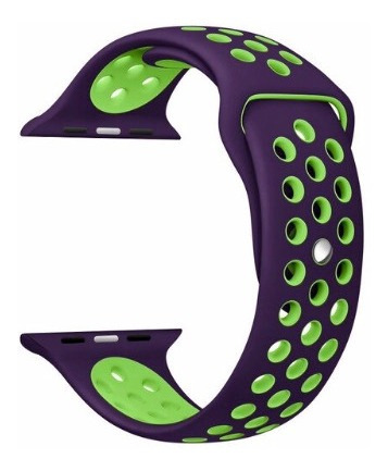 Correa Para Applewatch Deportiva Morado Verde 42 /44 /45mm