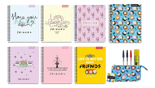 Pack Escolar  Friends Cuadernos + Utiles Escolares