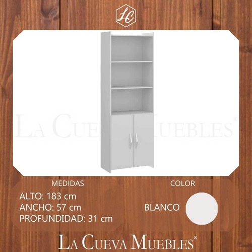 Biblioteca C/ Puertas - Estanteria - Multiuso - Mueble - Lcm