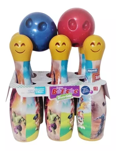 Jogo de Boliche Brinquedo Infantil 6 Pinos 2 Bolas 22cm 8Pçs - Esportes